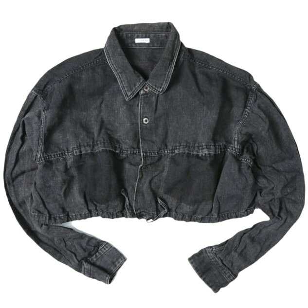 FILL THE BILL x UNITED ARROWS フィルザビル ユナイテッドアローズ 別注 日本製 コットンリネン デニムシャツ 207-234115 Free BLACK 長袖 クロップド丈 トップス【中古】【FILL THE BILL × UNITED ARROWS】