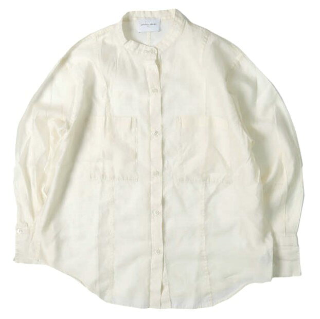 UNITED ARROWS ユナイテッドアローズ 23SS シアー2WAYシャツ UWSC SHEER SHT 1521-144-2228 Free Off White 長袖 オーガンジー バンドカラー トップス【中古】【UNITED ARROWS】