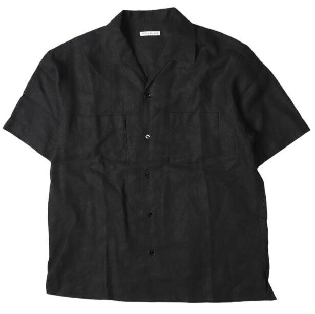 UNITED ARROWS ユナイテッドアローズ 26SS リネンキャンブリック ワンピースオープンカラーシャツ 1116-1-410012 L BLACK 半袖 開襟 トップス【中古】【UNITED ARROWS】