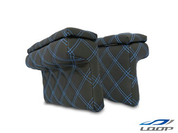 ハイエース レジアスエース 200系 S-GL用 コンソール付き開閉式アームレスト 左右セット ブルーステッチ H16〜