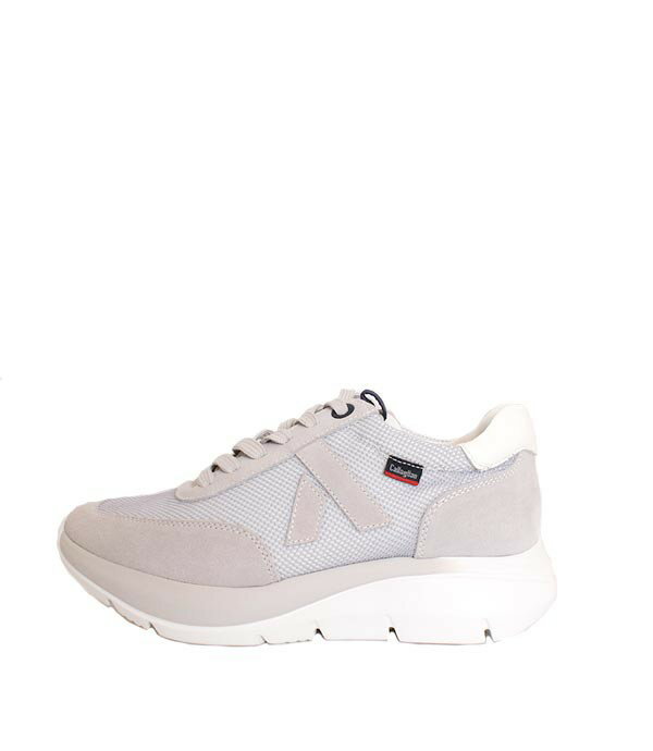 乐天商城 - メンズ　CallagHanカラハン　61205　グレージュ　レザースニーカー　ダッドスニーカー　スエードレザー×メッシュ　コンフォートシューズ　厚底スニーカー