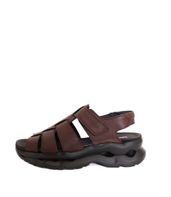 乐天商城 - メンズ　CallagHanカラハン　43908　ブラウン　レザーサンダル　コンフォートサンダル　ダッドサンダル　ヌバックレザー　メンズファッション　メッシュサンダル