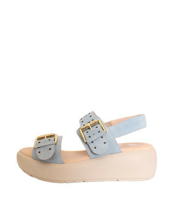 Comfort Sandal - レディース　CallagHanカラハン　36501　ブルー　厚底サンダル　プラットサンダル　コンフォートサンダル　スエードレザー　歩きやすい　コンフォートシューズ牛革　ファッション　お洒落