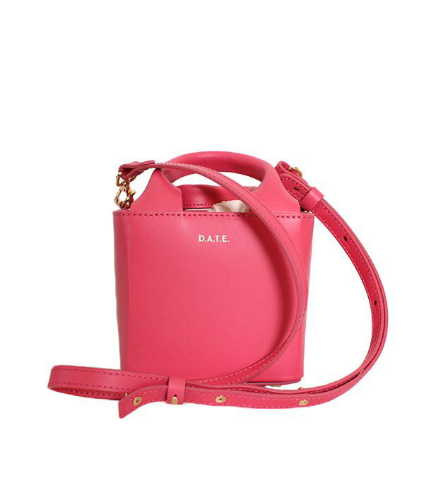 乐天商城 - 希少モデル　DATE/デイト　CUBO BAG　ピンクレッド　ショルダーバッグ　ハンドバッグ　スムースレザー