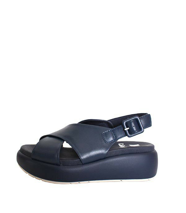 乐天商城 - レディース　CallagHanカラハン　33601　ブルーネイビー　厚底サンダル　プラットサンダル　コンフォートサンダル　スムースレザー　歩きやすい　コンフォートシューズ　スペイン製　牛革　ファッション　お洒落