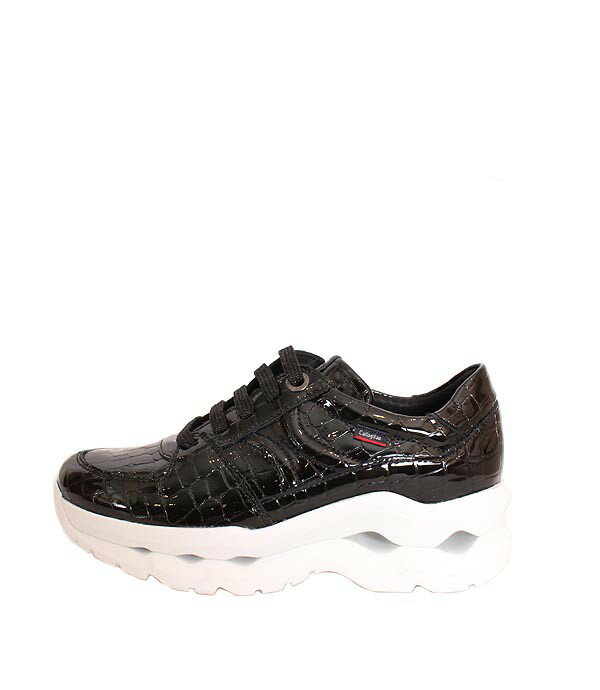 乐天商城 - 当店のみの限定展開モデル　レディース　CallagHanカラハン　18803　ブラック　レザースニーカー ダッドスニーカー　型押しレザー　コンフォートシューズ　スニーカー　厚底スニーカー　お洒落　ファッション