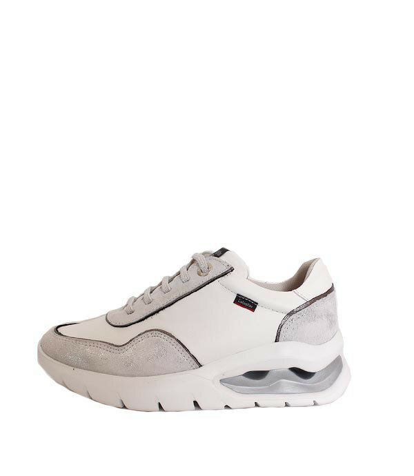 乐天商城 - レディース　CallagHanカラハン　45823　ホワイト　レザースニーカー　ダッドスニーカー　スムース×ヌバックレザー　コンフォートシューズ　スニーカー　厚底スニーカー　お洒落　ファッション