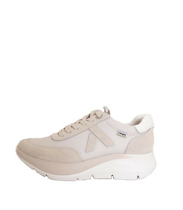 乐天商城 - 超軽快モデル　レディース　CallagHanカラハン　62403　グレージュ　レザースニーカー ダッドスニーカー　スエードレザー×メッシュ　コンフォートシューズ　スニーカー　厚底スニーカー　お洒落　ファッション