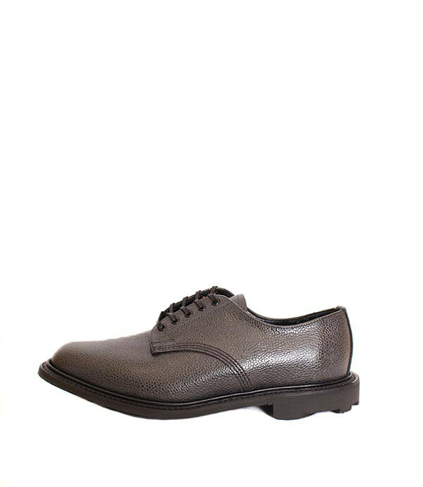 別注モデル　SANDERS　サンダース　3047(2246)　グレー　オフィサーシューズ　プレーントゥ　ポストマンシューズ　ペブルレザー　リッジウェイソール　ミリタリーコレクション　紳士靴　革靴　メンズファッション