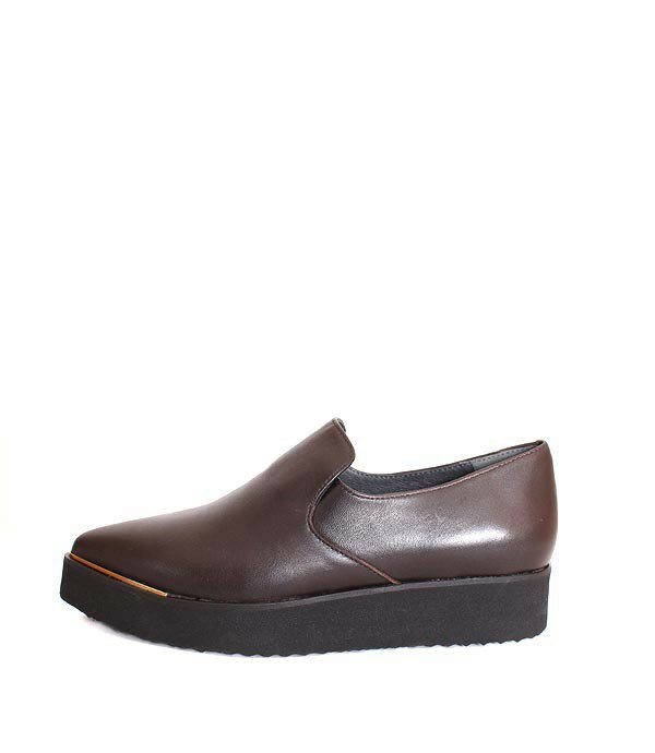 セール/SALE　BONTRE ボントレ 10651 ダークブラウン スリッポン　厚底ソール スムースレザー