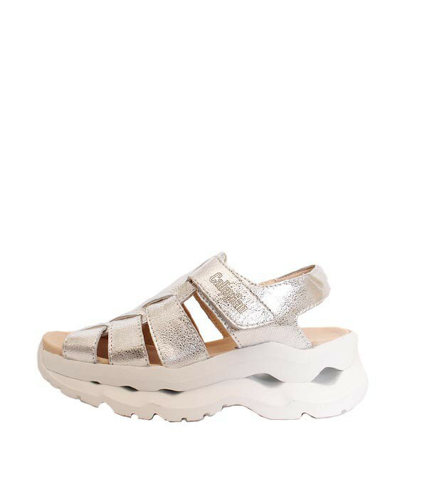 乐天商城 - レディース　CallagHanカラハン　44501　シルバー　厚底サンダル　ダッドサンダル　スムースレザー　コンフォートサンダル　お洒落　ファッション