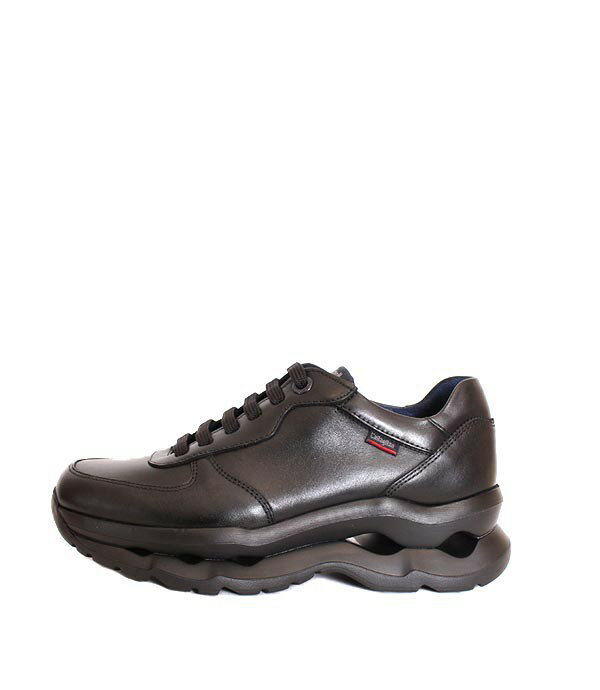 乐天商城 - メンズ　CallagHanカラハン　17813　ブラック　レザースニーカー　ダッドスニーカー　スムースレザー　コンフォートシューズ　スニーカー　厚底スニーカー　お洒落　ファッション