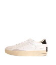 CRIME LONDON/クライムロンドン SK8 ホワイト×ブラック レザースニーカー レースアップスニーカー スムースレザー 大人ファッション キレイめスタ...