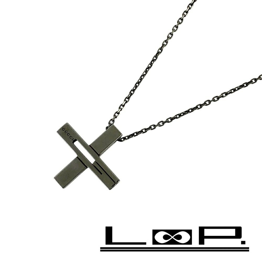 Rakuten - ◆SALE◆ グッチ ■美品■ カットアウト G クロス ネックレス アクセサリー 十字架 ブラック SV 925 ブラックコーティング 【526800】11 【中古】
