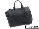 SALE!!!!■美品■ 土屋鞄 2WAY ボストン バッグ ブラック 型押し レザー 【25204】 【中古】