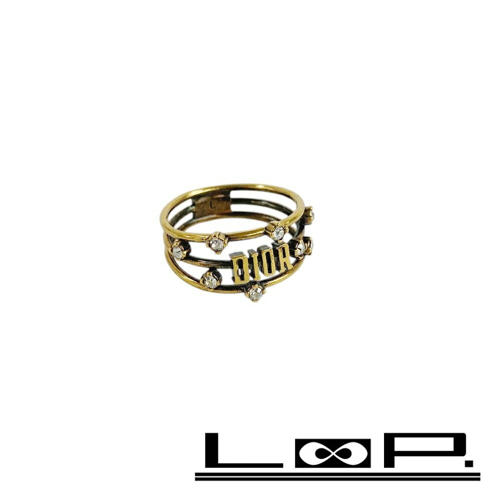ディオール ■新同■ リング 指輪 アクセサリー GP クリア ストーン #L 【356704】1 【中古】
