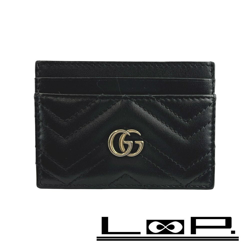 Rakuten - ◆SALE◆ グッチ ■中古■ マーモント カードケース 名刺入れ ダブルG レザー ブラック 203887 【537509】10 【中古】