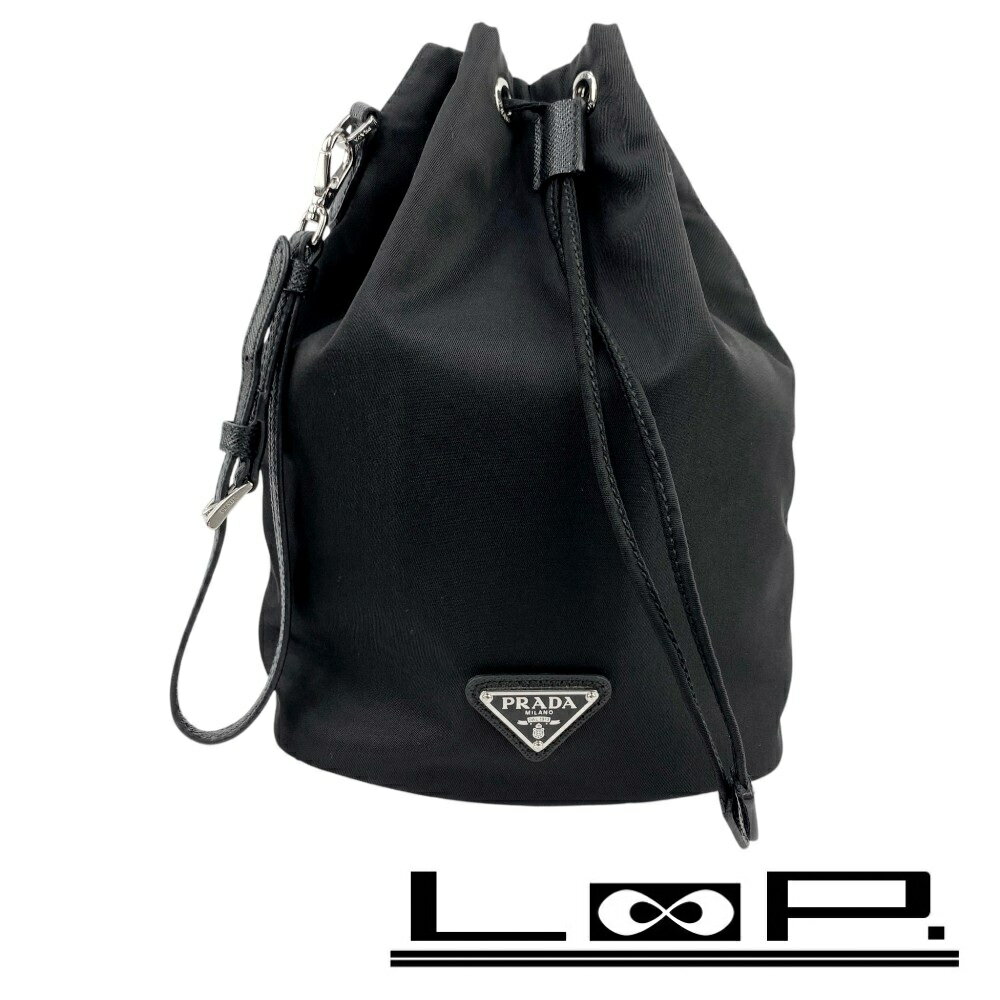 プラダ ■美品■ 巾着 ポーチ 小物入れ Re-Nylon リナイロン テスート ブラック 1NS369 【607516】8 【中古】