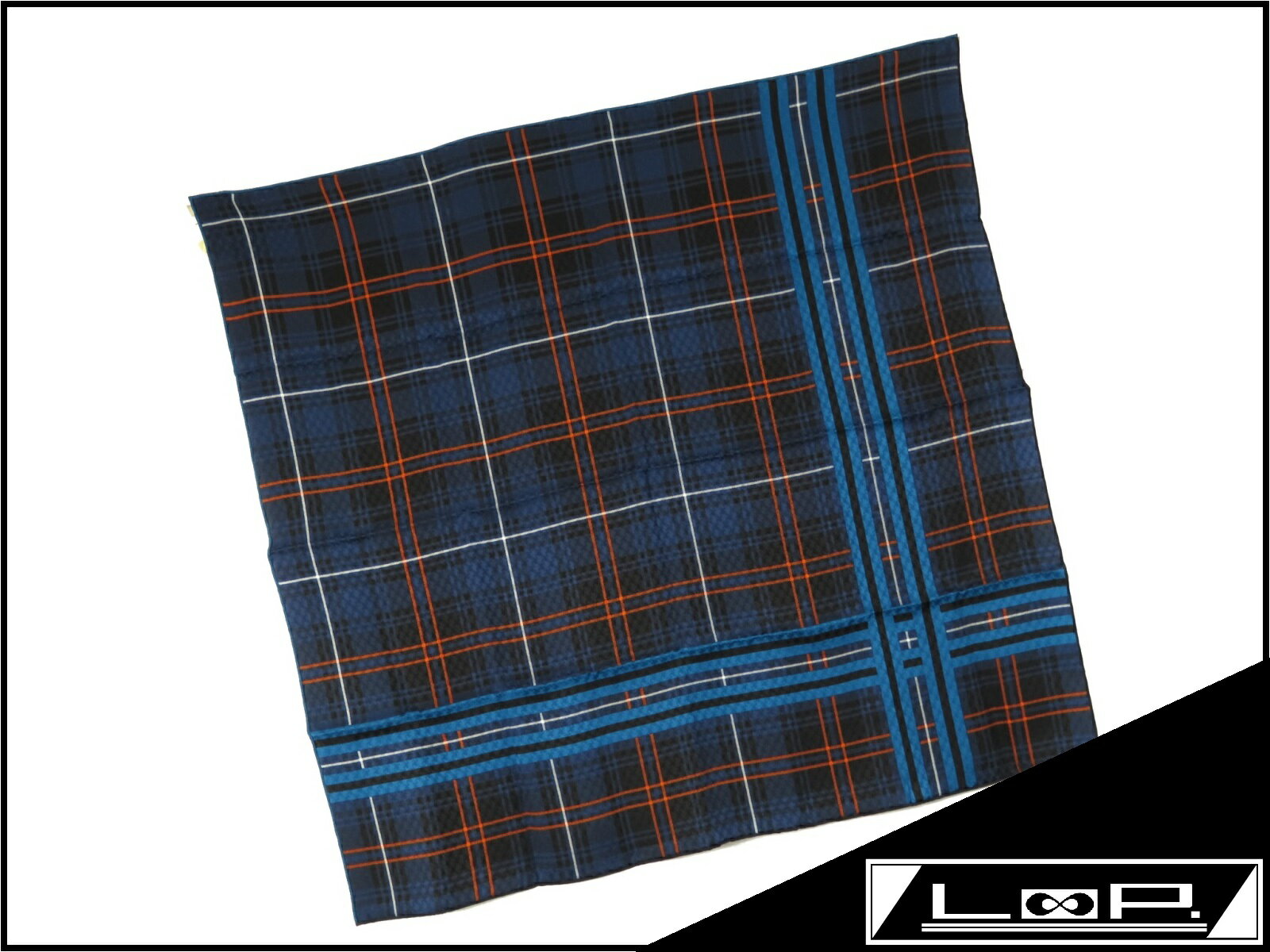 【未使用】 HERMES エルメス カレ 70 スカーフ ブルー 青 ネイビー ジャガード シルク 【A17953】 【中古】のサムネイル