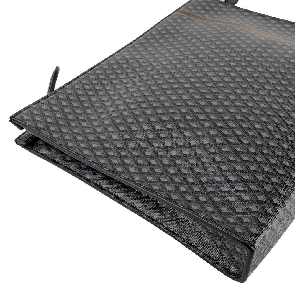 ダンヒル ■新同■ クラッチ セカンド バッグ エンジンターン レザー グレー ブラック 【460418】10 【中古】