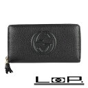 緊急値下げ ■新同■ グッチ インターロッキング 長財布 GG フリンジ レザー ブラック 黒 GP 598187 箱 【304019】4 【中古】