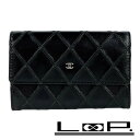 SALE!!!!■美品■ シャネル ビコローレ コインケース カードケース 名刺入れ ラム レザー ブラック 【249723】□ 【中古】