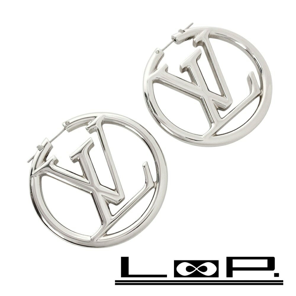 ■未使用■　ルイヴィトン ブックル ドレイユ ルイーズ フープ ピアス ロゴ メタル シルバー M80136 箱 【224324】□ 【中古】のサムネイル