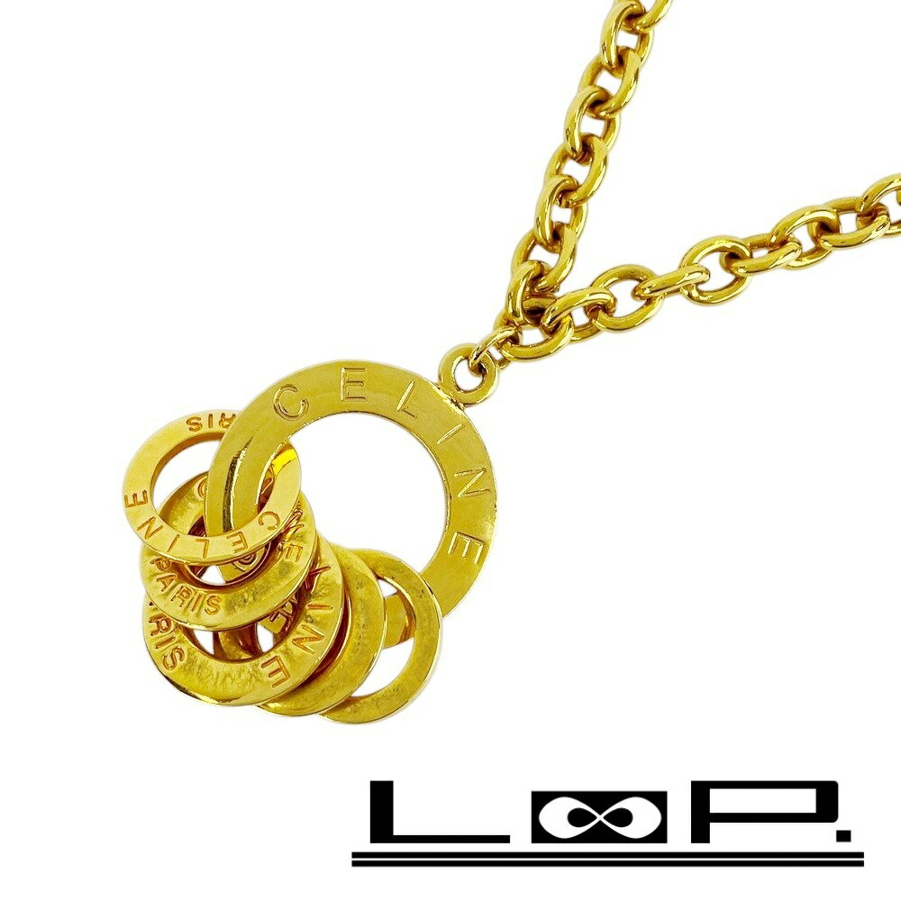 ■美品■82.5cm■　セリーヌ ネックレス リング チェーン アクセサリー GP ゴールド ＃37 【410024】3 【中古】(4)