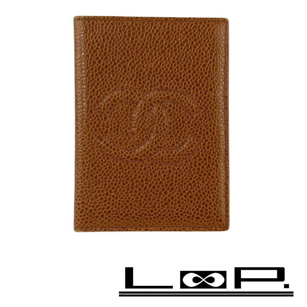 Rakuten - シャネル ■中古■ カードケース パスケース 二つ折り キャビアスキン ブラウン 【622724】8 【中古】