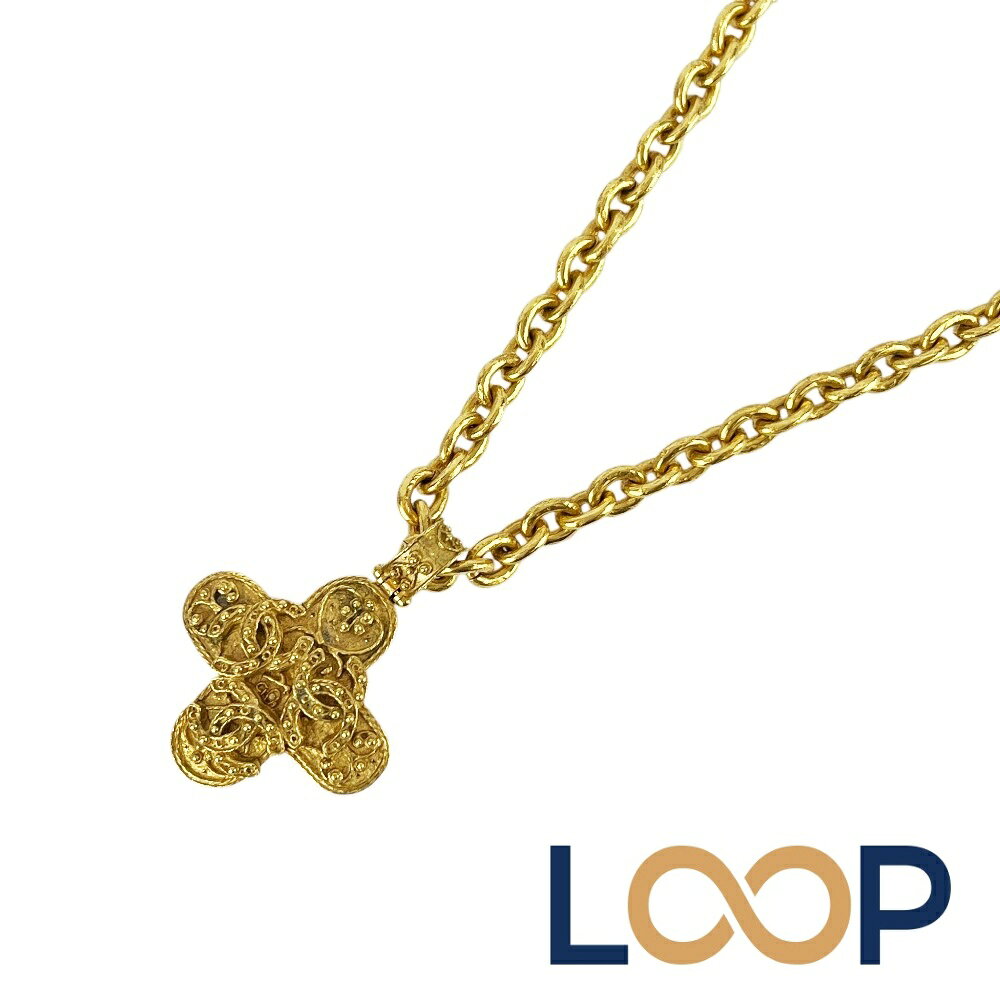 シャネル ■美品■90cm■ トリプル ココ ロング ネックレス アクセサリー GP ゴールド 94A 11 