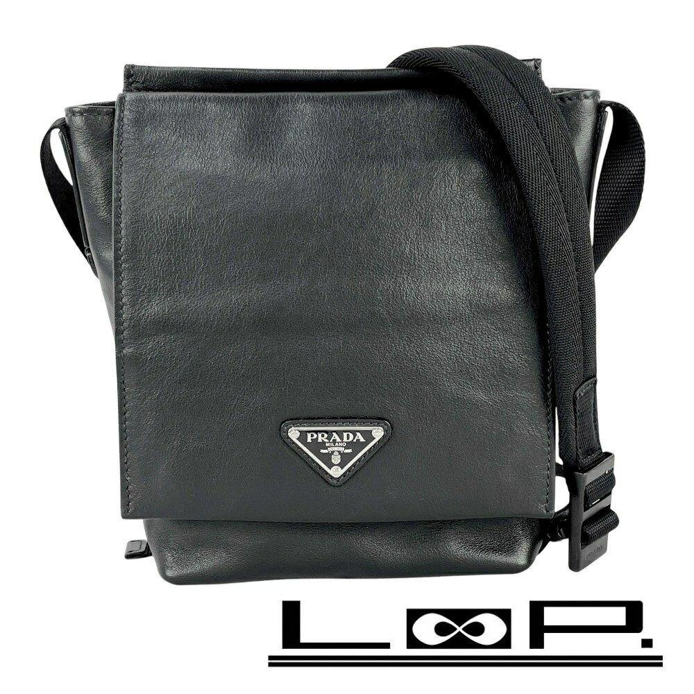 プラダ ■新同■ ショルダー バッグ クロスボディ レザー ブラック 2VD016 【439629】10 【中古】