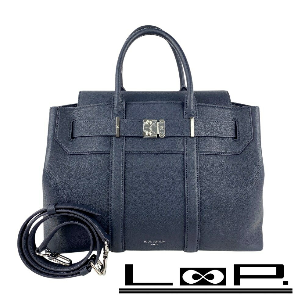 ルイヴィトン ■美品■ ジョルジュトートMM 2WAY ショルダー バッグ カバン IC レザー ネイビー シルバー M116635 