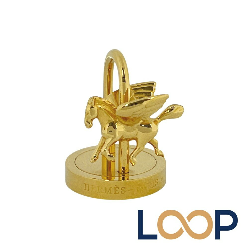 エルメス ■新同■ カデナ アーネダンス ペガサス バックチャーム キーホルダー 2007 ゴールド GP 箱 8 