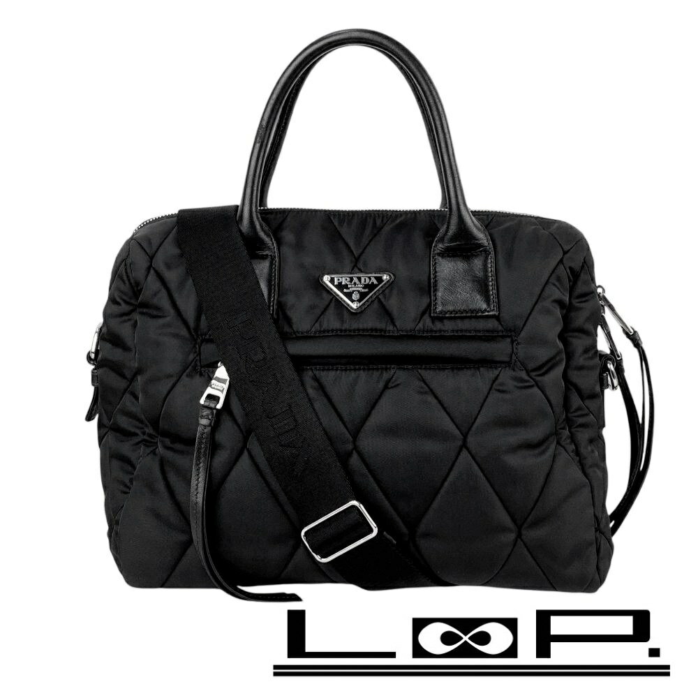 プラダ ■新同■ 2WAY ハンド ショルダー バッグ カバン ナイロン ブラック 1BB024 【610431】13 【中古】