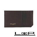 SALE!!!!■新同■ サンローラン カード ケース ホルダー 名刺入れ カーフ ダークブラウン 茶 【181733】 【中古】