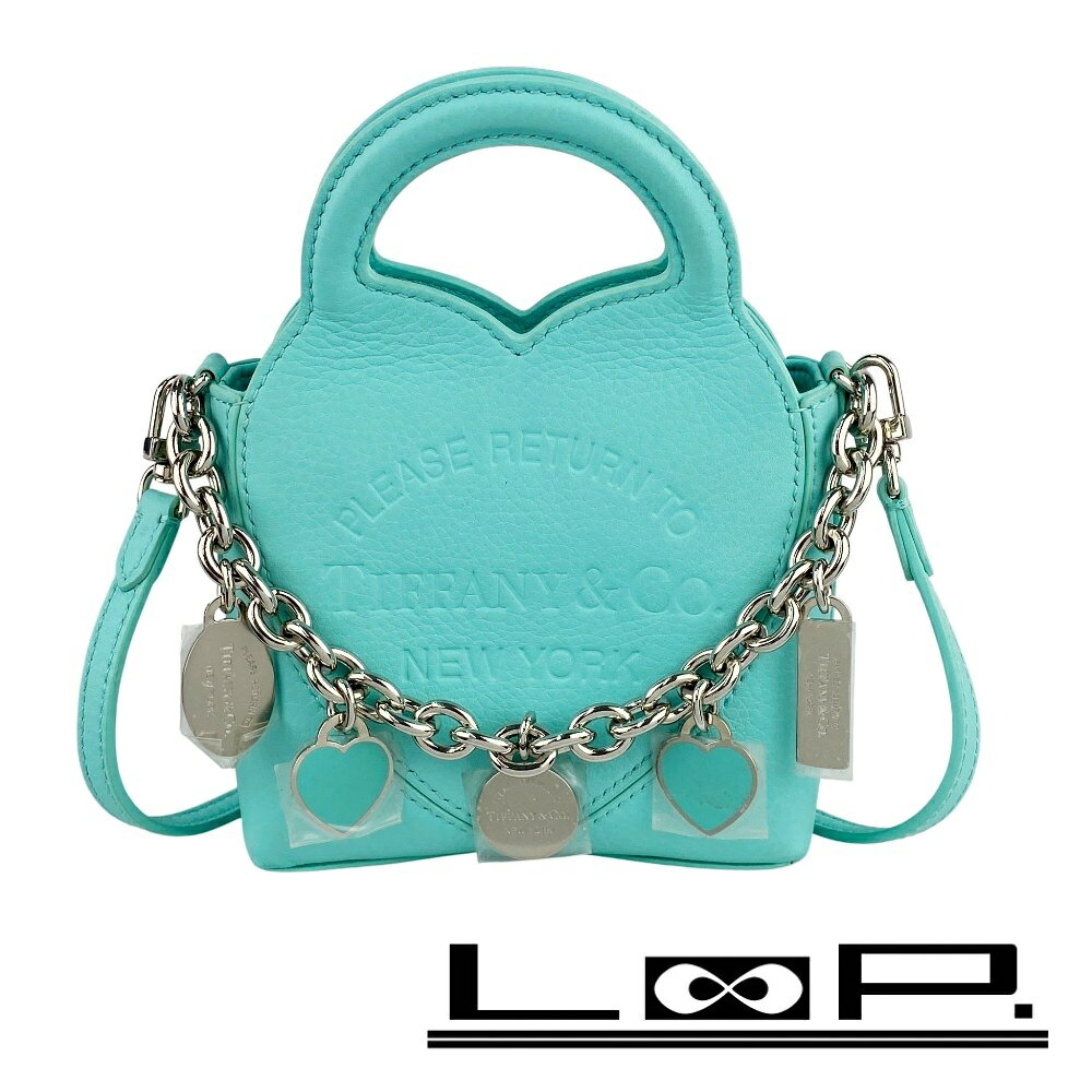 ティファニー ■美品■ リターントゥ マイクロ トート 2WAY チェーン ショルダー ハンド バッグ レザー ティファニーブルー【482335】8 【中古】
