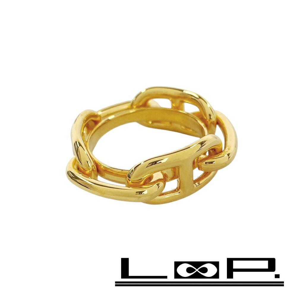 緊急値下げ　■未使用■　エルメス シェーヌダンクル スカーフリング ファッション GP ゴールド 箱 【341236】1 【中古】のサムネイル