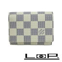 ■美品■ ルイヴィトン アンヴェロップ カルト ドゥ ヴィジット カードケース ネーム入り ダミエ アズール N61746 【388736】5 【中古】