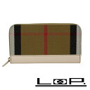 ■新品■ バーバリー ノバチェック 長財布 ウォレット キャンバス レザー ピンクベージュ ブラウン【404638】5 【中古】