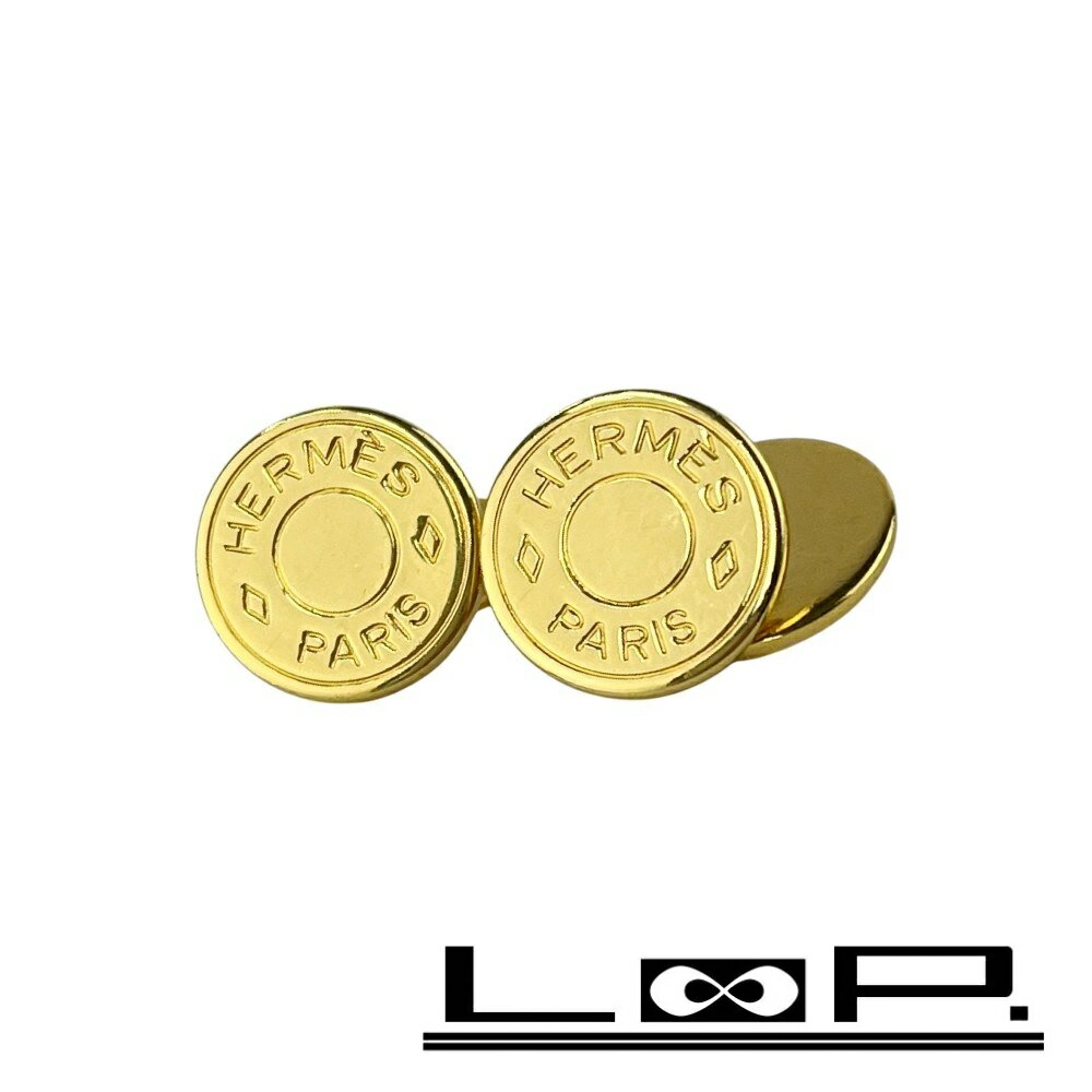 ◆SALE◆ エルメス ■美品■ セリエ カフス アクセサリー ゴールド GP 箱 【528040】8 【中古】