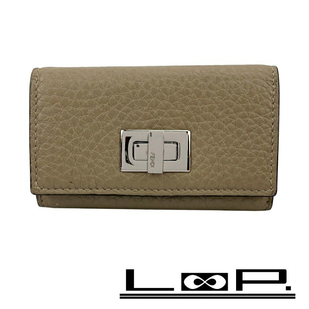 フェンディ ■中古■ ピーカブー セレリア 6連 キーケース 鍵入れ レザー ベージュ 8AP159 箱 【515545】11 【中古】