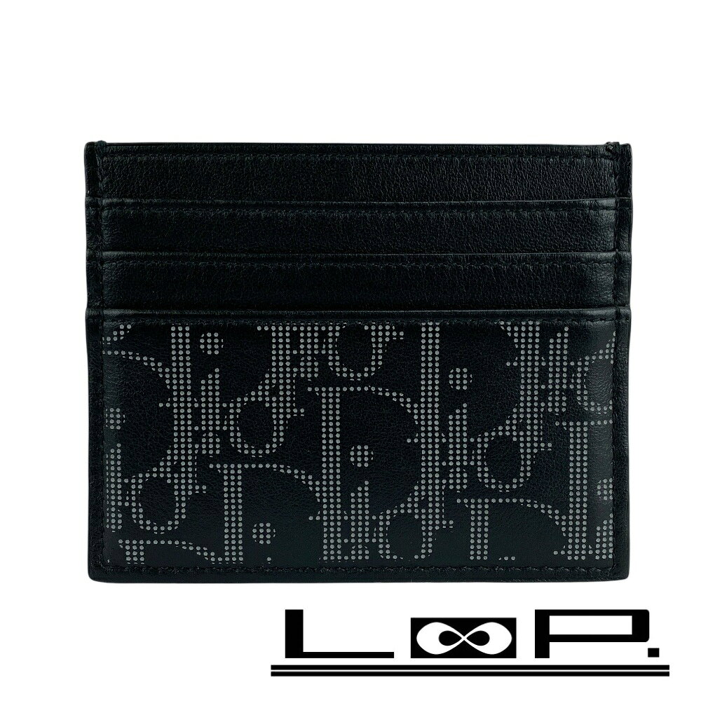 ディオール ■未使用■ オブリーク ギャラクシー カードホルダー カードケース 名刺入れ レザー ブラック 【558047】5 【中古】