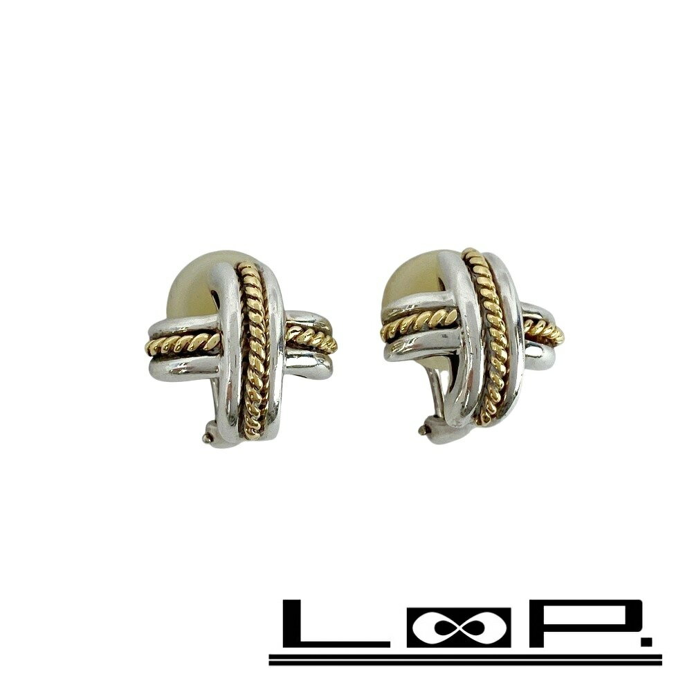 ティファニー ■新同■ シグネチャー イヤリング アクセサリー コンビ ゴールド シルバー 18K 750 SV 925 9.3g 【517648】12 【中古】