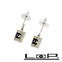 ■新同■ シャネル カンボン ココ ピアス アクセサリー シルバー ブラック 05C 箱 【405549】3 【中古】