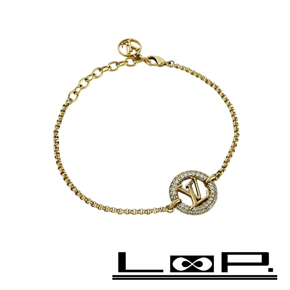Pink - ◆SALE◆ ルイヴィトン ■美品■ ルイーズバイナイト ブレスレット アクセサリー GP ゴールド ラインストーン M00758【497049】12 【中古】