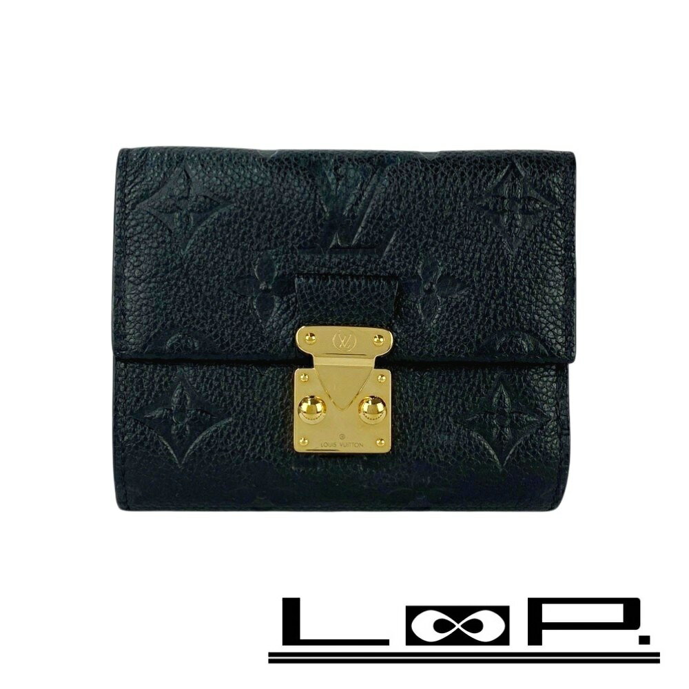 ルイヴィトン ■美品■ アンプラント ポルトフォイユメティスコンパクト ウォレット 二つ折り財布 レザー ブラック M80880 【578151】12 【中古】