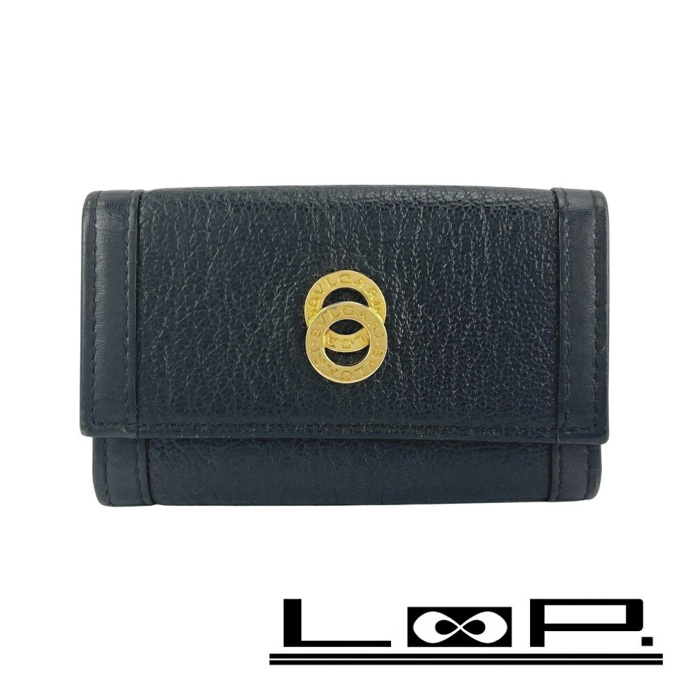 ブルガリ ■中古■ ブルガリブルガリ 6連 キーケース レザー GP ブラック ゴールド 【609251】7 【中古】