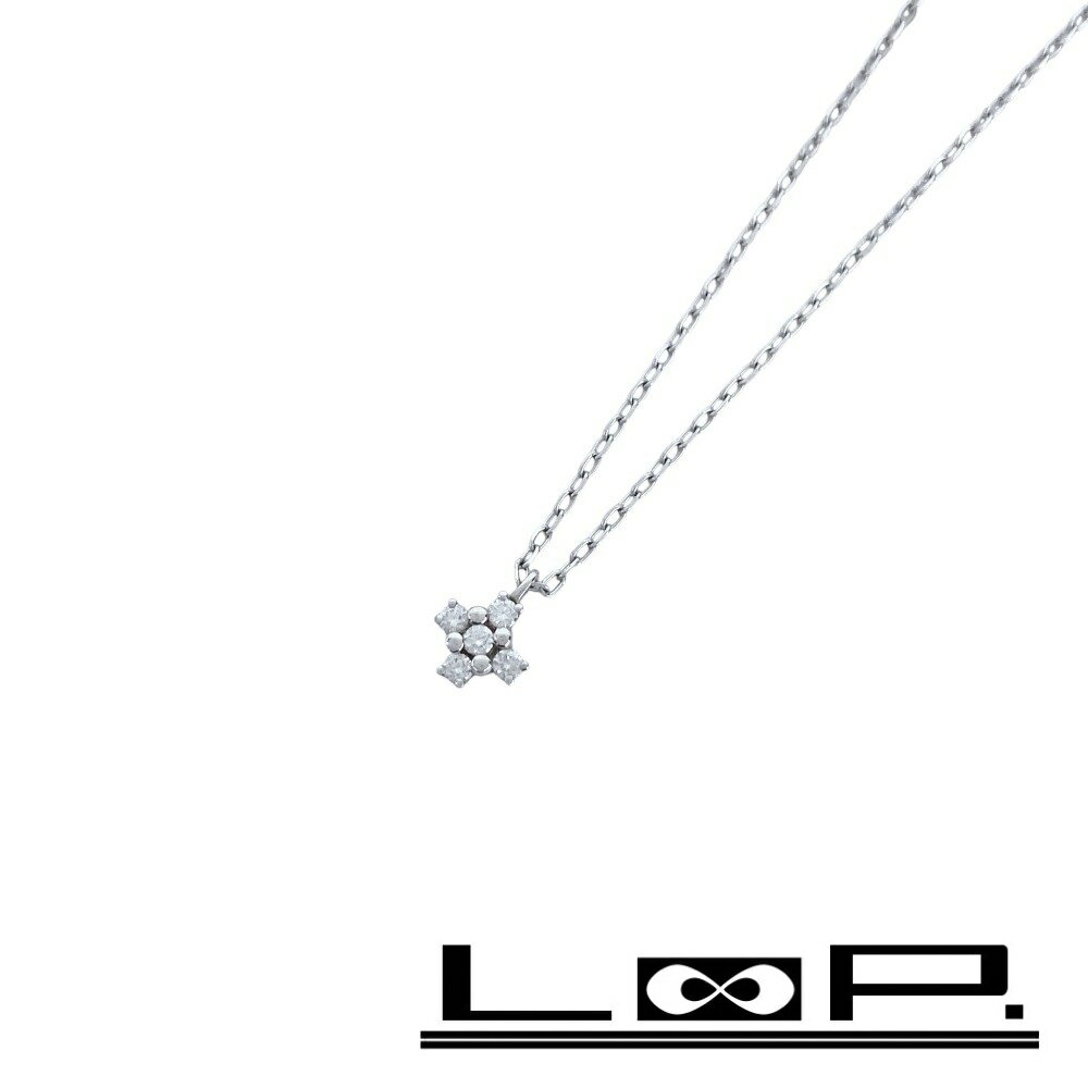 ミキモト ■新同■ ネックレス D0.11 シルバー ダイヤ K18 WG750 2.4g 箱 【529153】7 【中古】