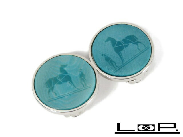 【美品】 HERMES エルメス コロゾ イヤリング アクセサリー ブルー 青 シルバー SS 【A69253】【中古】のサムネイル