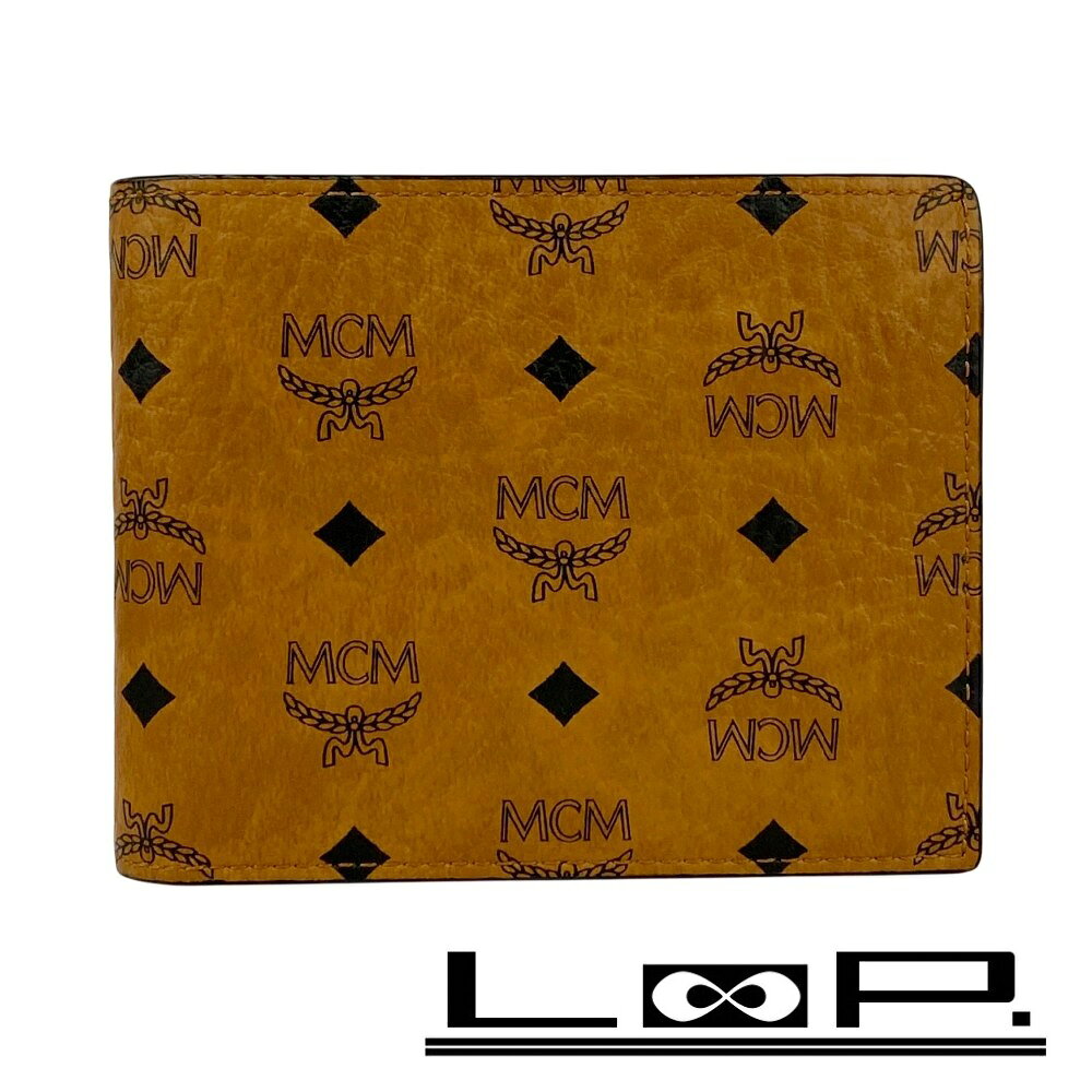Rakuten - MCM ■未使用■ ヴィセトス 二つ折り コンパクト 財布 レザー キャメルブラウン 箱 【557958】8 【中古】